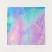 Tenture Holographique texture réelle en bleu rose vert (Devant (Horizontal))