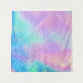 Tenture Holographique texture réelle en bleu rose vert (Devant)