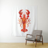 Tenture Homard polygonal rouge (En situation)