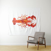 Tenture Homard polygonal rouge (En situation (horizontale))