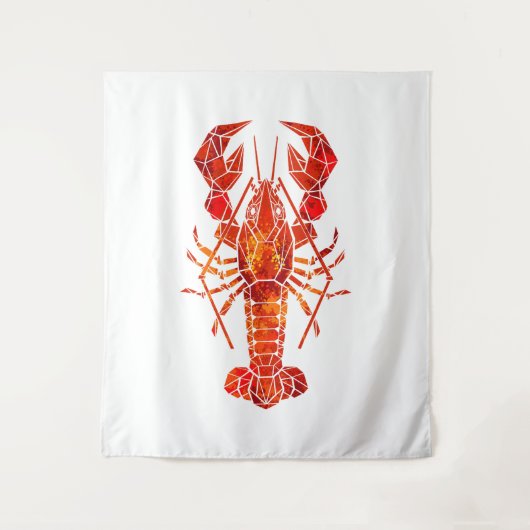 Tenture Homard polygonal rouge (Devant)