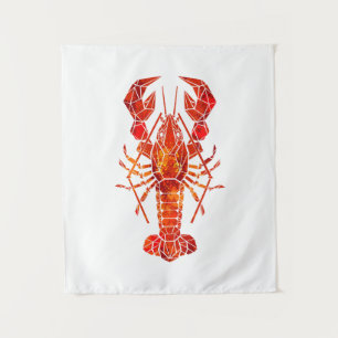 Tenture Homard polygonal rouge