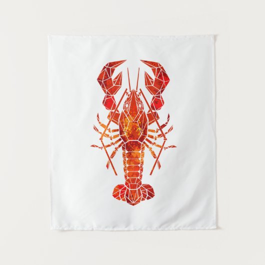 Tenture Homard polygonal rouge (Devant)