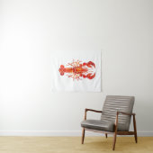 Tenture Homard polygonal rouge (En situation (horizontale))