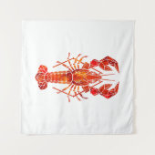 Tenture Homard polygonal rouge (Devant (Horizontal))
