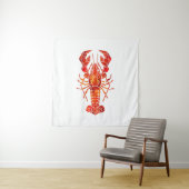 Tenture Homard polygonal rouge (En situation)