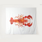 Tenture Homard polygonal rouge (Devant (Horizontal))