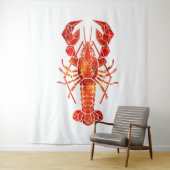 Tenture Homard polygonal rouge (En situation)