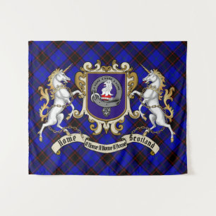 Tenture Home Clan Badge & Unicorns avec Tartan