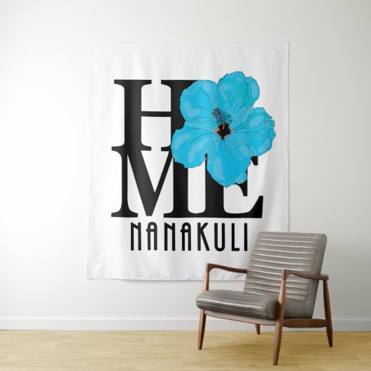Tenture HOME Nanakuli Blue Hibiscus (En situation)