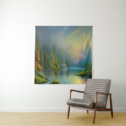 Tenture Home Sweet Home dans les bois (En situation)