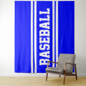 Tenture HOMERUN Bleu Blanc Rayures de Course de Baseball (En situation)