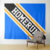 Tenture HOMERUN Bleu Clair Jaune Orange Noir Rayures (En situation (horizontale))