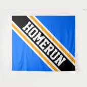 Tenture HOMERUN Bleu Clair Jaune Orange Noir Rayures (Devant (Horizontal))