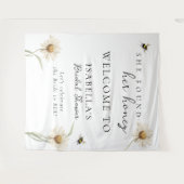 Tenture Honey Bee Classy Bridal Shower Fabric Welcome Sign (Devant (Horizontal))