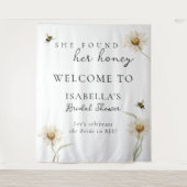 Tenture Honey Bee Classy Bridal Shower Fabric Welcome Sign (Devant)