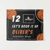 Tenture Hop it up Basketball Sports Photo Anniversaire (Devant (Horizontal))
