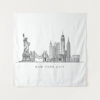 Horizon de New York minimaliste en ligne art