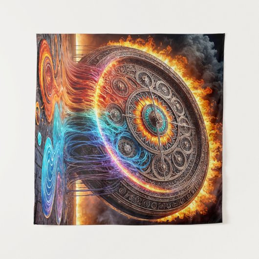 Tenture Horloge de feu (Devant (Horizontal))