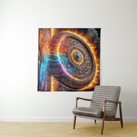 Tenture Horloge de feu (En situation (horizontale))