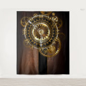 Tenture Horloge Steampunk avec des engrenages anciens (Devant)