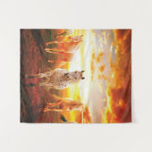 Tenture Horses at sunset throw pillow (Devant (Horizontal))