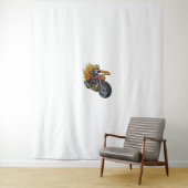Tenture Hot Dog Rider - Funky Biker Skull (En situation)