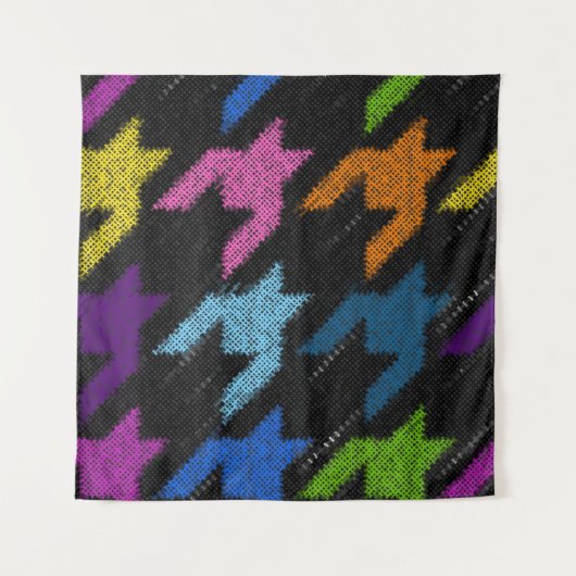 Tenture Houndstooth : imitation de toile brute. (Devant)