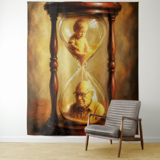 Tenture Hourglass of Life Time Passage Symbolic Painting