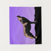 Tenture Howling Wolf at Sunset - Art faunique original (Devant)