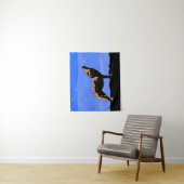 Tenture Howling Wolf en hiver - Art faunique original (En situation)