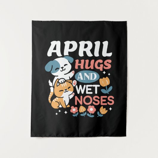 Tenture Hugs, Nez Humide et Vibes de Printemps - Animaux d (Devant)