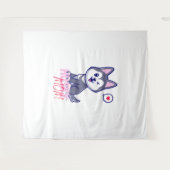 Tenture Husky Chig Maman Cute Kawaii Chiot (Devant (Horizontal))