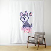 Tenture Husky Chig Maman Cute Kawaii Chiot (En situation)