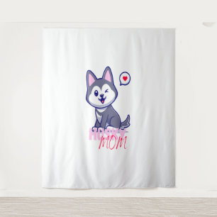 Tenture Husky Chig Maman Cute Kawaii Chiot