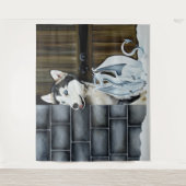 Tenture Husky Chig White Dragon Adventure (Devant)