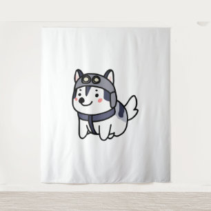 Tenture Husky Pilot Amoureux des chiens Malamute
