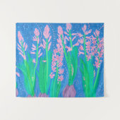 Tenture Hyacinthes roses Fleurs de printemps peinture d'ar (Devant (Horizontal))