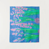 Tenture Hyacinthes roses Fleurs de printemps peinture d'ar (Devant)