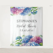 Tenture Hydrangeas Blue Floral Fête des mariées Photo Boot (Devant)