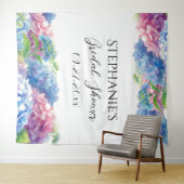 Tenture Hydrangeas Blue Floral Fête des mariées Photo Boot (En situation (horizontale))