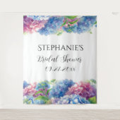 Tenture Hydrangeas Blue Floral Fête des mariées Photo Boot (Devant)