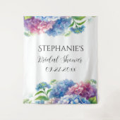 Tenture Hydrangeas Blue Floral Fête des mariées Photo Boot (Devant)