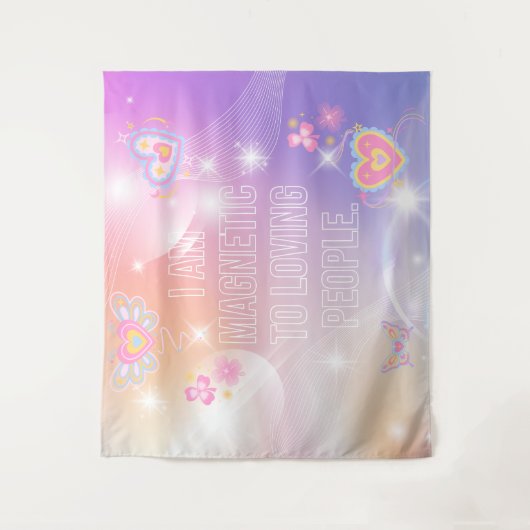 Tenture I am Magnetic, Motivational, Inspirational, Pink (Devant)