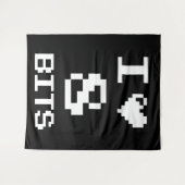 Tenture I Love 8 Bits, gamer design geek (Devant (Horizontal))