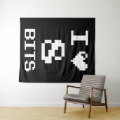 Tenture I Love 8 Bits, gamer design geek (En situation (horizontale))