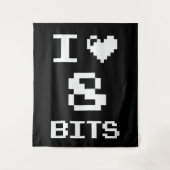 Tenture I Love 8 Bits, gamer design geek (Devant)