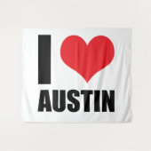 Tenture I Love Austin (Devant (Horizontal))