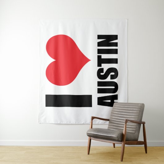 Tenture I Love Austin (En situation)