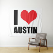 Tenture I Love Austin (En situation (horizontale))